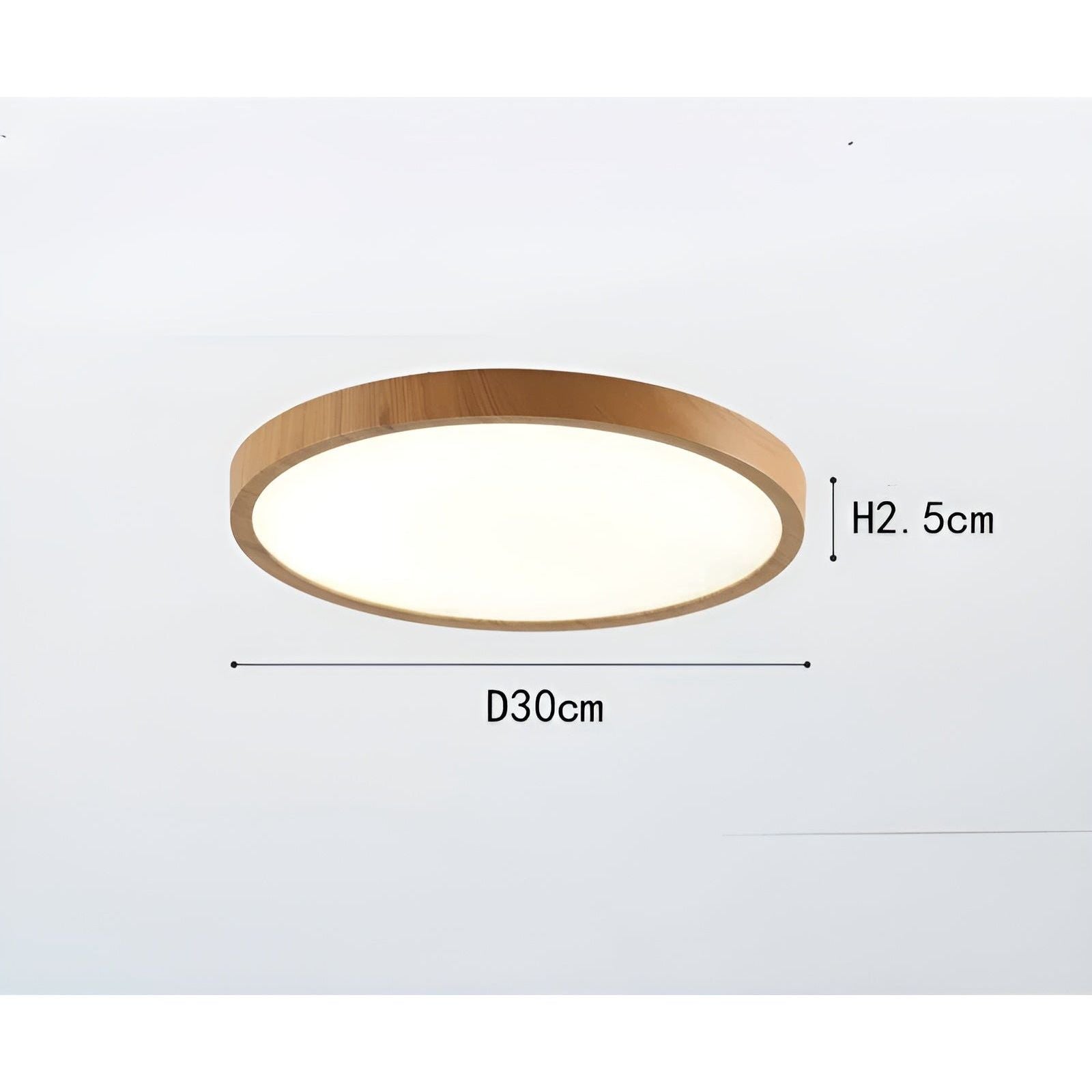 GrainGlow Light - Modern Ultra-Tunna Trä Taklampa