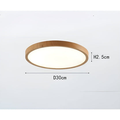 GrainGlow Light - Modern Ultra-Tunna Trä Taklampa