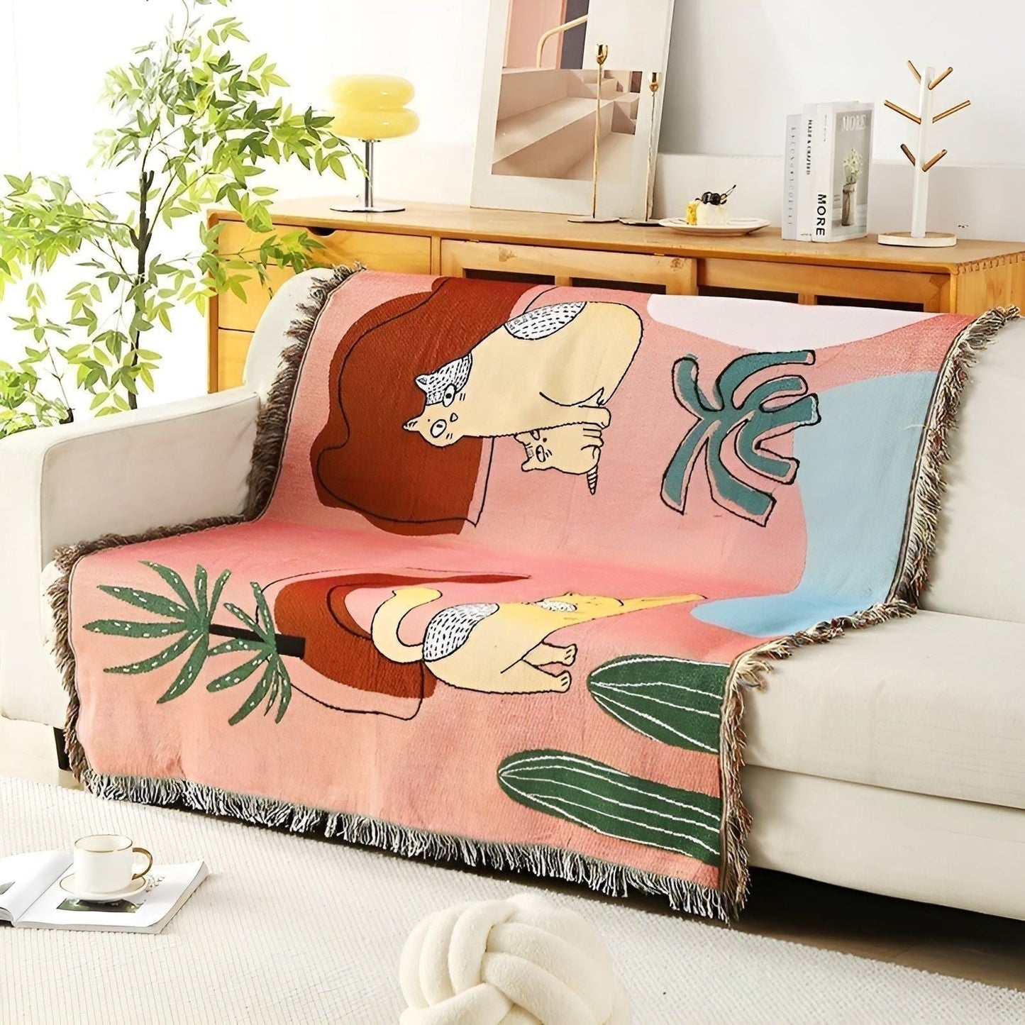 LeopardLuxe Blanket - Multifunktionell Leopard-överdragsteck med Cobertor-puffar