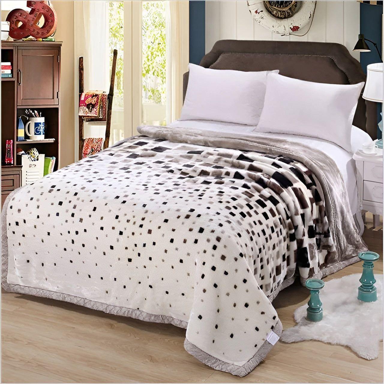 PlushDream Filt - Mjuk Fuskpäls Mikrofiber Dubbel Lager Plyschfilt