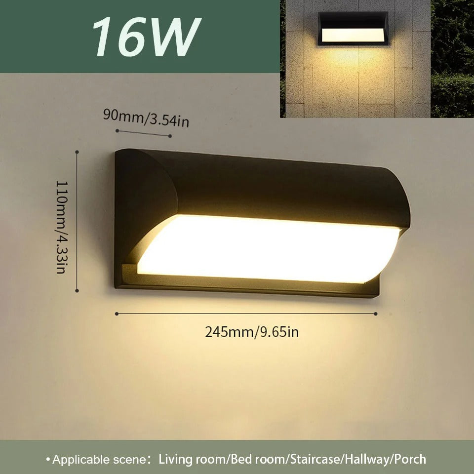 LED Vägglampa med Rörelsesensor, Modern ABS Vattentät Design