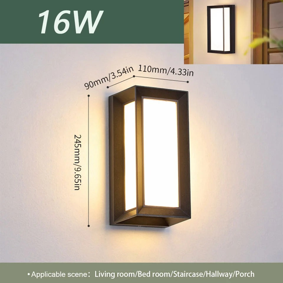 LED Vägglampa med Rörelsesensor, Modern ABS Vattentät Design