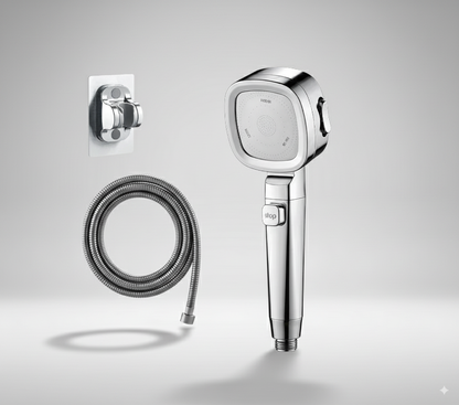 HydraFlow Högtryck Duschhuvud – 3 Strålarter, vattensparande &amp; robust ABS-material