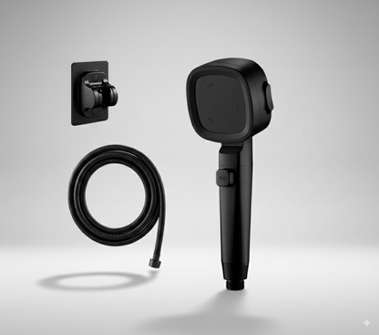 HydraFlow Högtryck Duschhuvud – 3 Strålarter, vattensparande &amp; robust ABS-material