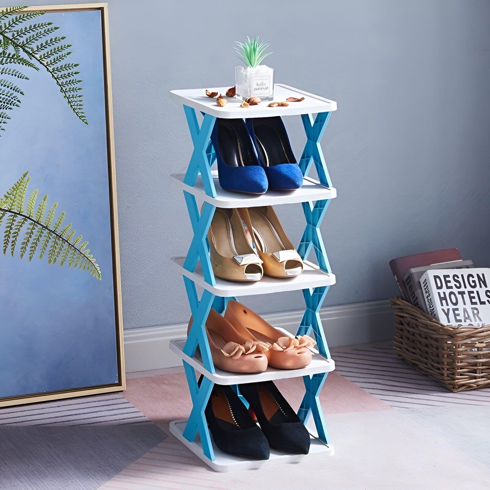 FlexiRack Skororganisatör - Multifunktionell Flerlagrig Fällbar Skohylla