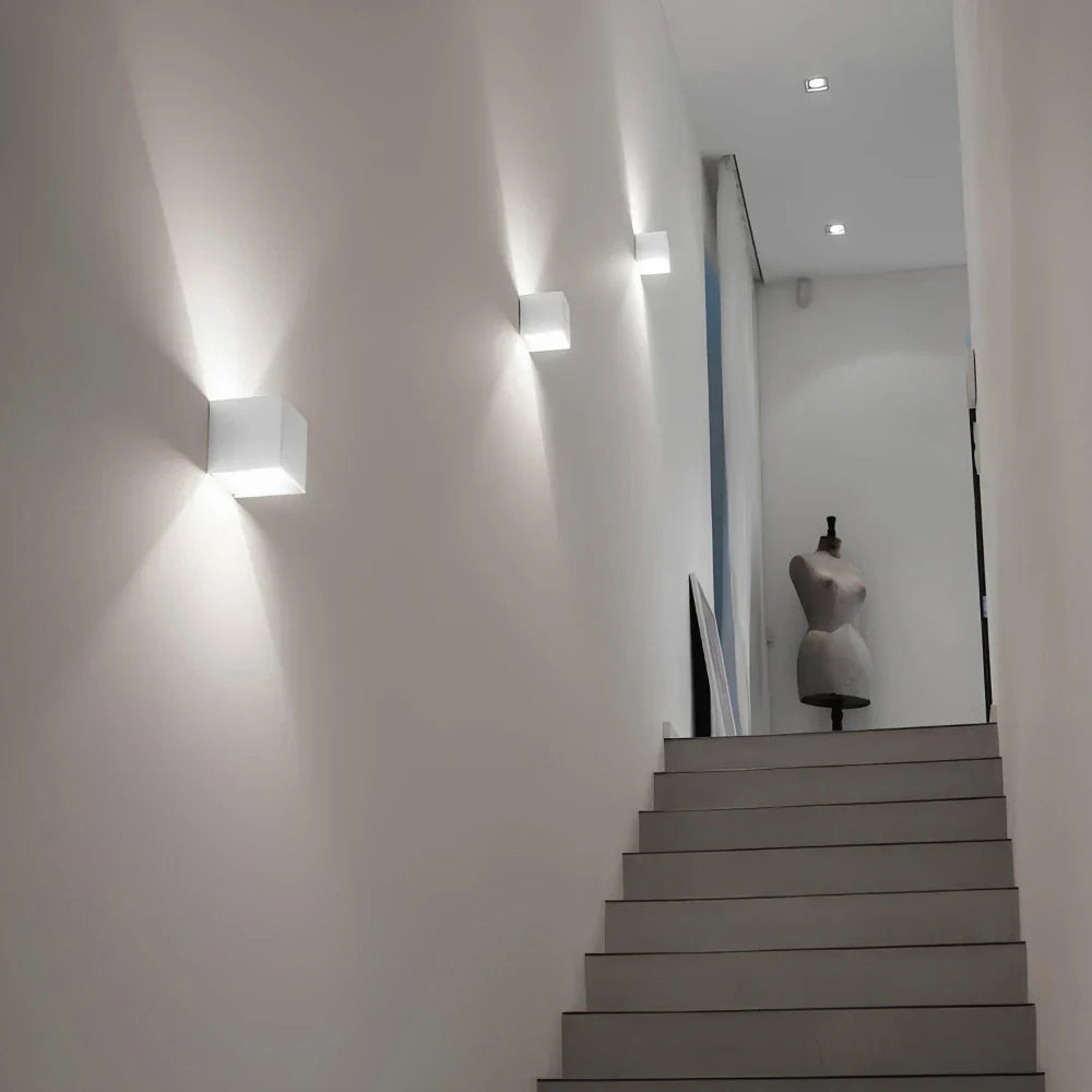 Vägglampa Svart Aluminium Justerbar Kub LED