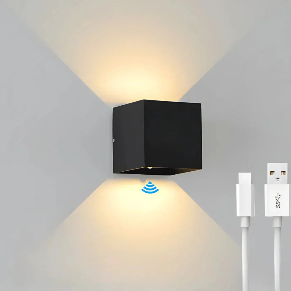 Vägglampa Svart Aluminium Justerbar Kub LED