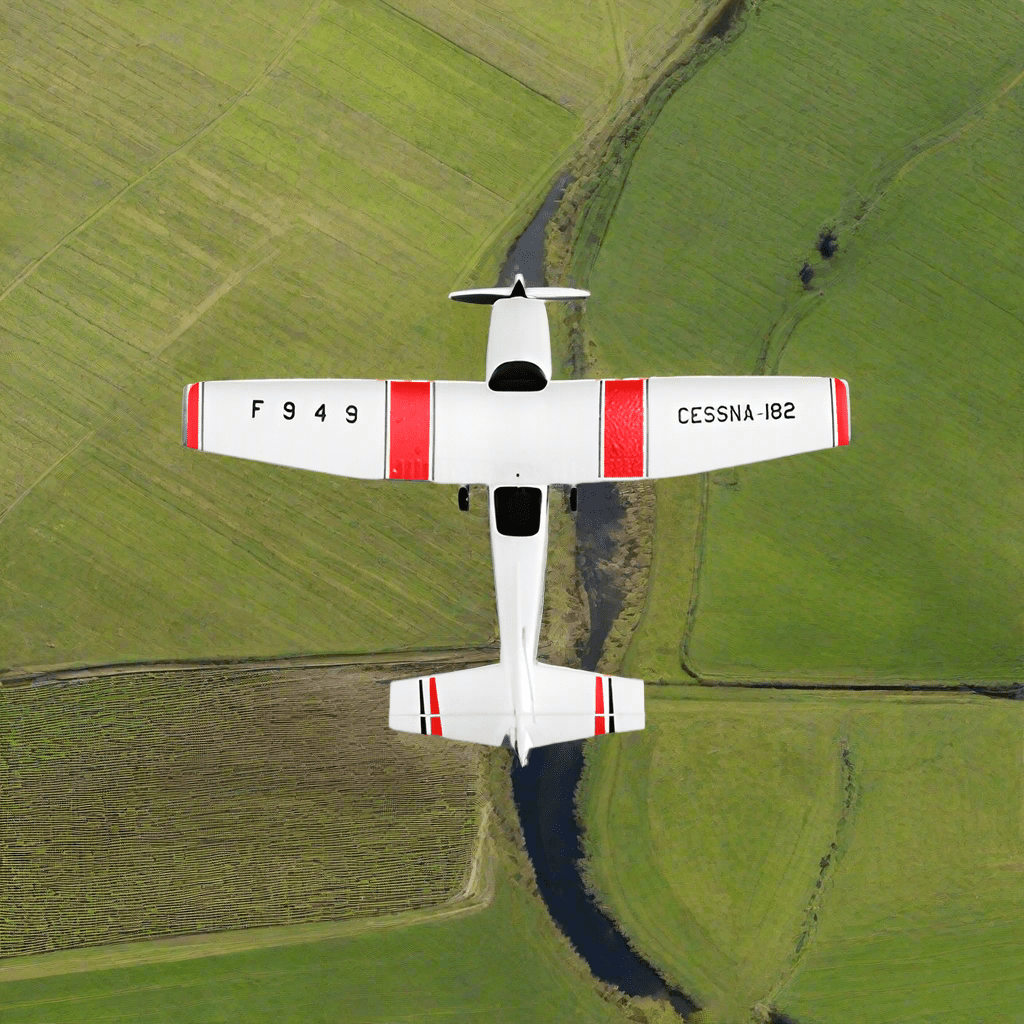 Fjärrstyrd leksaksplan med stabiliserad flygning