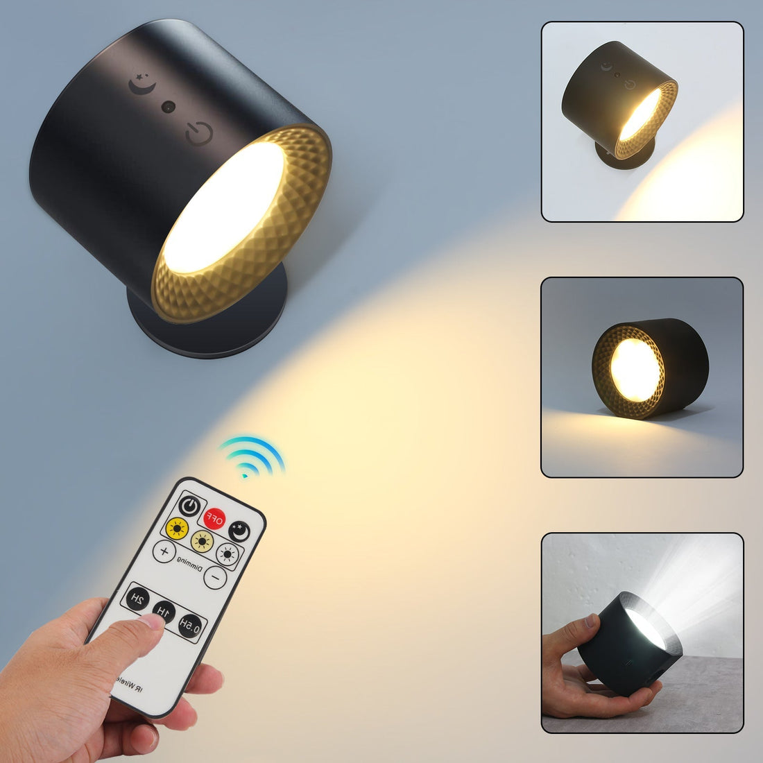 LED Vägglampa med Fjärrkontroll och Dimmbar Inställningar
