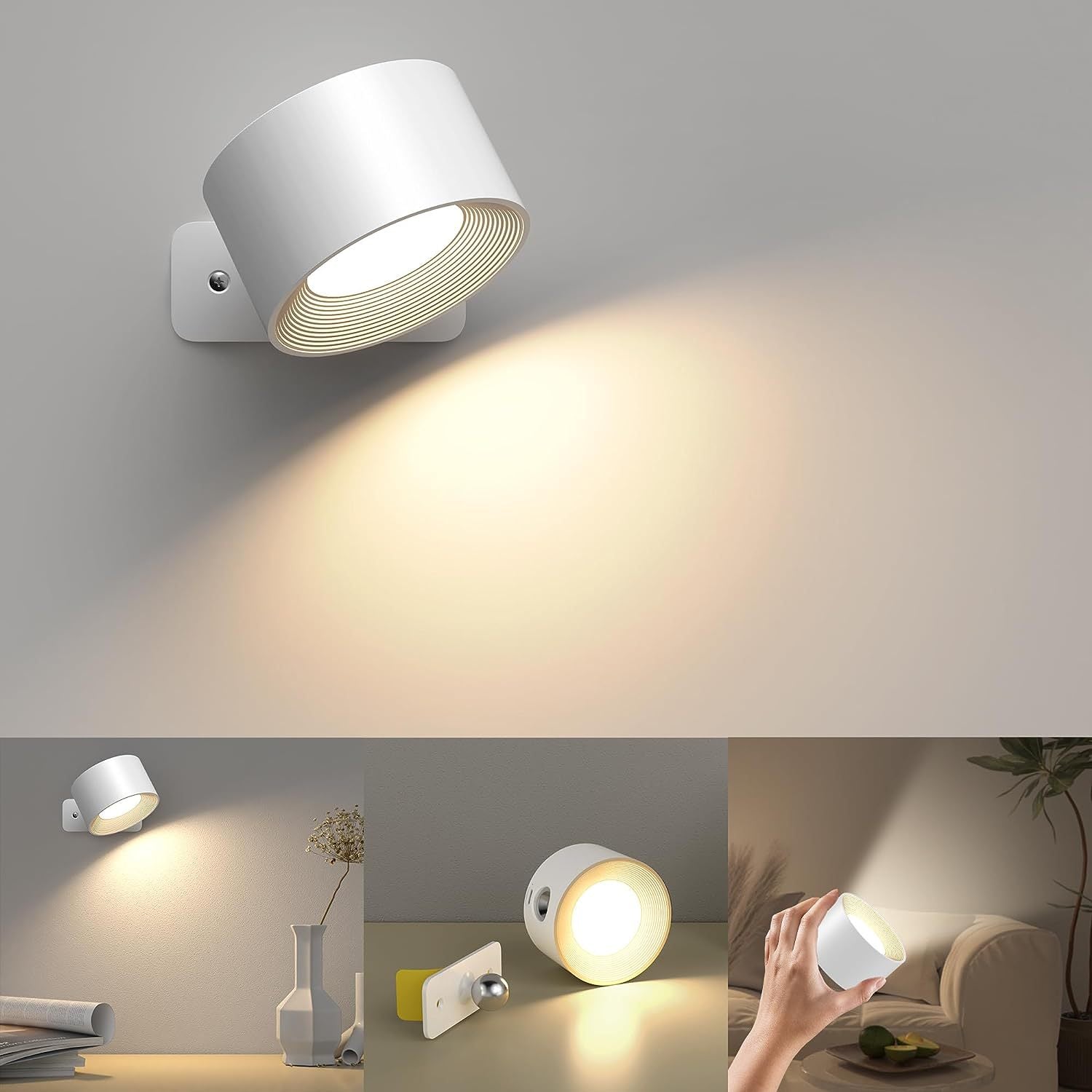 LED Vägglampa med Fjärrkontroll och Dimmbar Inställningar