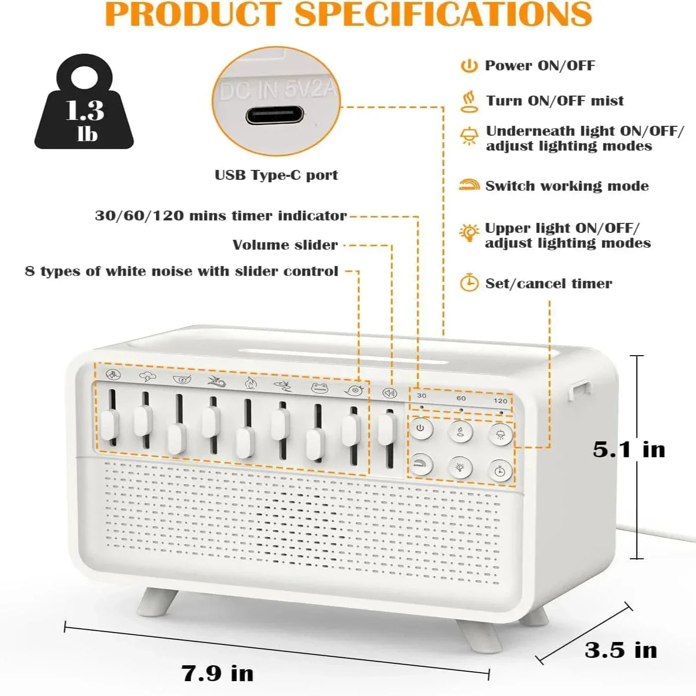 3-i-1 Bluetooth Högtalare Nattlampa &amp; Luftrenare