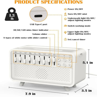 3-i-1 Bluetooth Högtalare Nattlampa &amp; Luftrenare