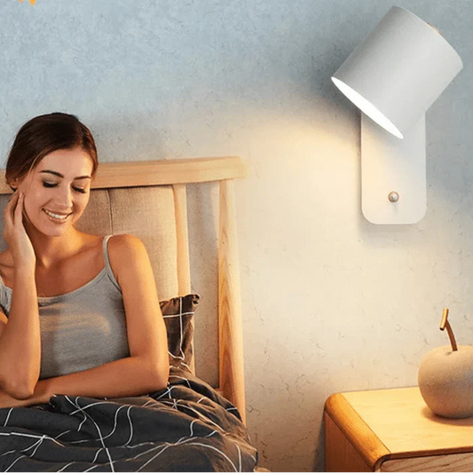Justerbar Nordisk Vägglampa med Rotabel Sconcelampa och Integrerad Strömbrytare – Inomhus Vägglampor för Heminredning
