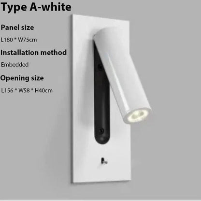 Justerbar USB-laddningsvägglampa med 350° rotation – Modern vägglampa för nattduksbord och hotellanvändning