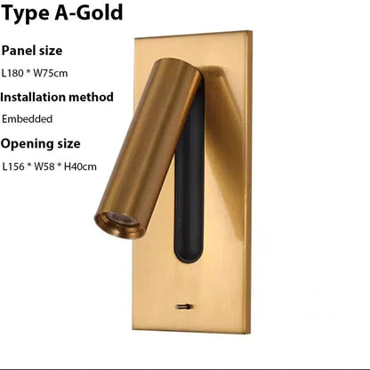 Justerbar USB-laddningsvägglampa med 350° rotation – Modern vägglampa för nattduksbord och hotellanvändning
