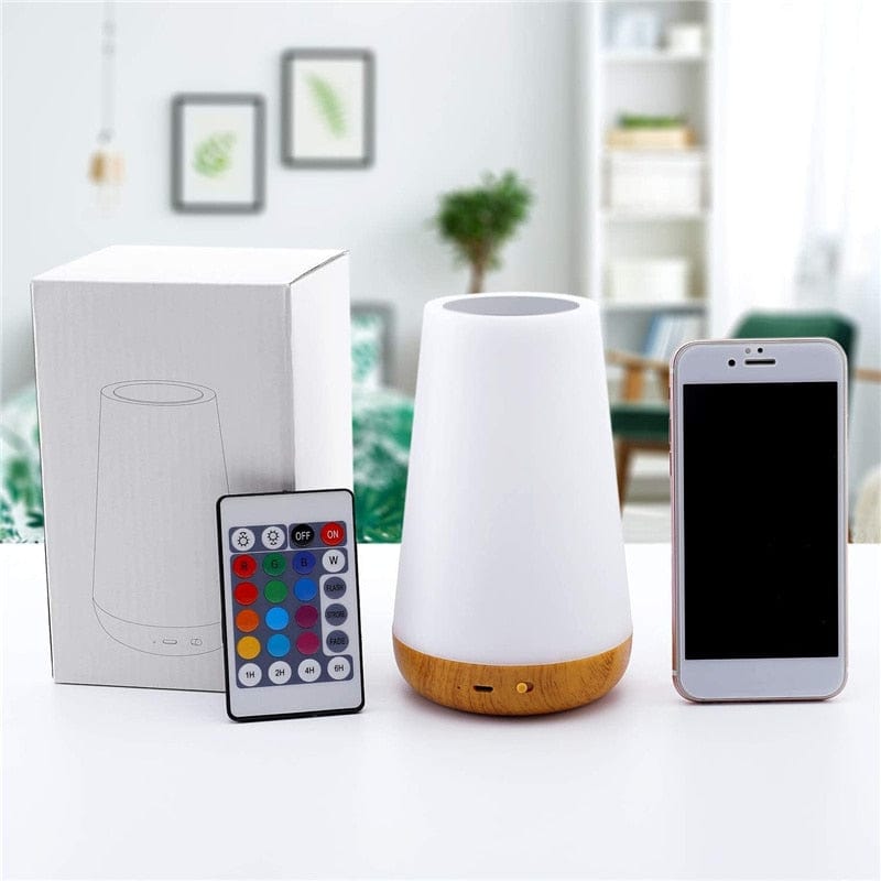 Portabel RGB Touch Lampa - USB Laddningsbar Sänglampa