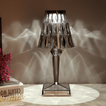 Kristall uppladdningsbar bordslampa
