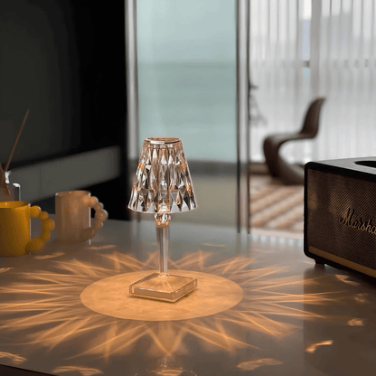 Kristall uppladdningsbar bordslampa