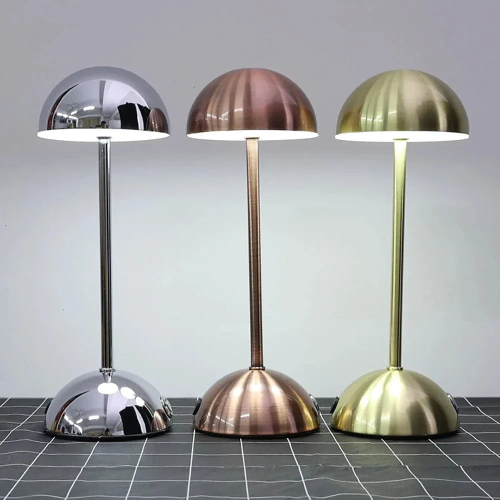 Dimbar Krom Finish LED Uppladdningsbar Bordslampa