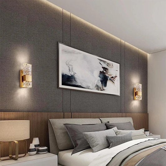 Dimbar LED Kristall Vägglampa med Fjärrkontroll, Justerbar 3000K-6000K för Badrum, Vardagsrum och Sovrum Sconces