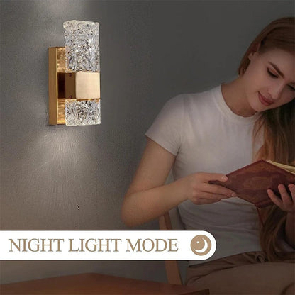 Dimbar LED Kristall Vägglampa med Fjärrkontroll, Justerbar 3000K-6000K för Badrum, Vardagsrum och Sovrum Sconces