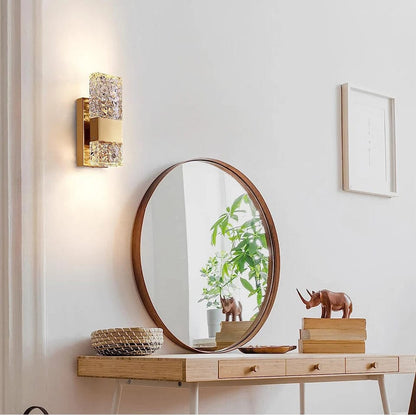 Dimbar LED Kristall Vägglampa med Fjärrkontroll, Justerbar 3000K-6000K för Badrum, Vardagsrum och Sovrum Sconces