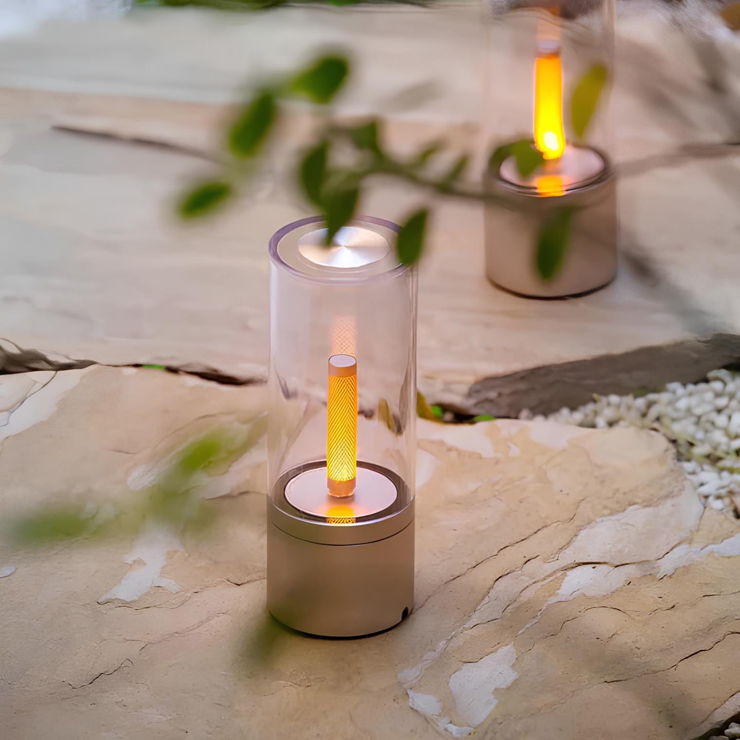 Glasrörsdesign uppladdningsbar bordslampa