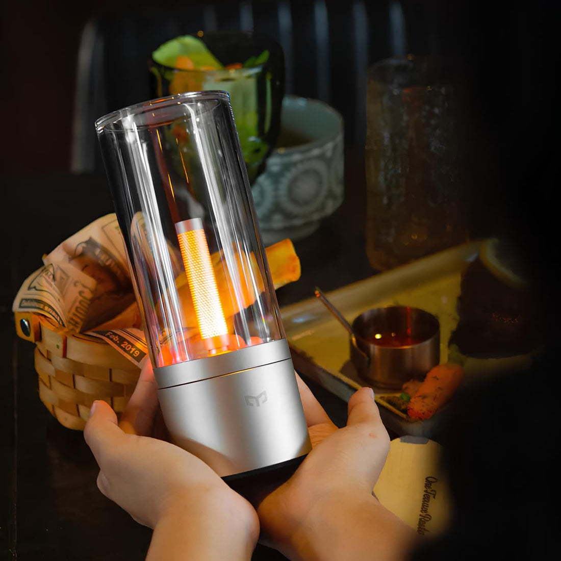 Glasrörsdesign uppladdningsbar bordslampa