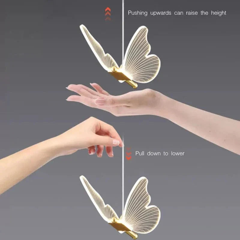 Gyllene LED Fjäril Hänglampa