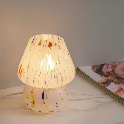 Hand-blåst glas svampbordslampa