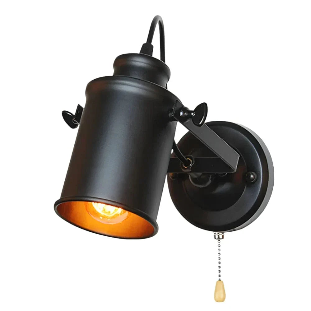 Industriell vintage vägglykta – Rustik järnvägglampa för sovrum, balkong och korridorinredning