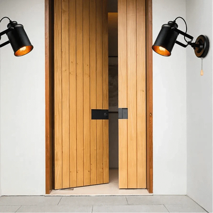 Industriell vintage vägglykta – Rustik järnvägglampa för sovrum, balkong och korridorinredning