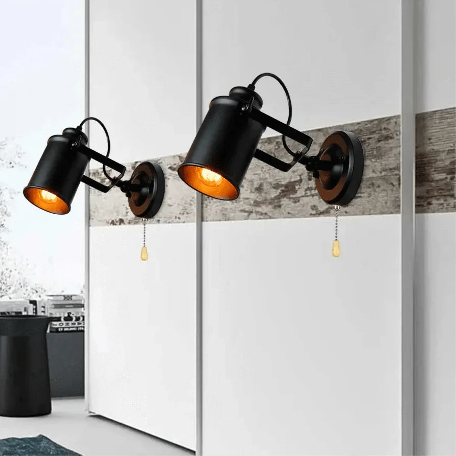 Industriell vintage vägglykta – Rustik järnvägglampa för sovrum, balkong och korridorinredning