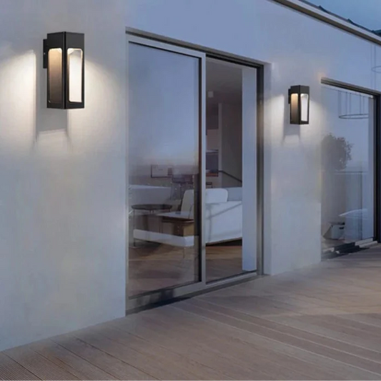 IP67 Vattentät 12W Svart Aluminium Utomhusvägglampa – Modern Utvändig Vägglampa för Trädgård och Veranda