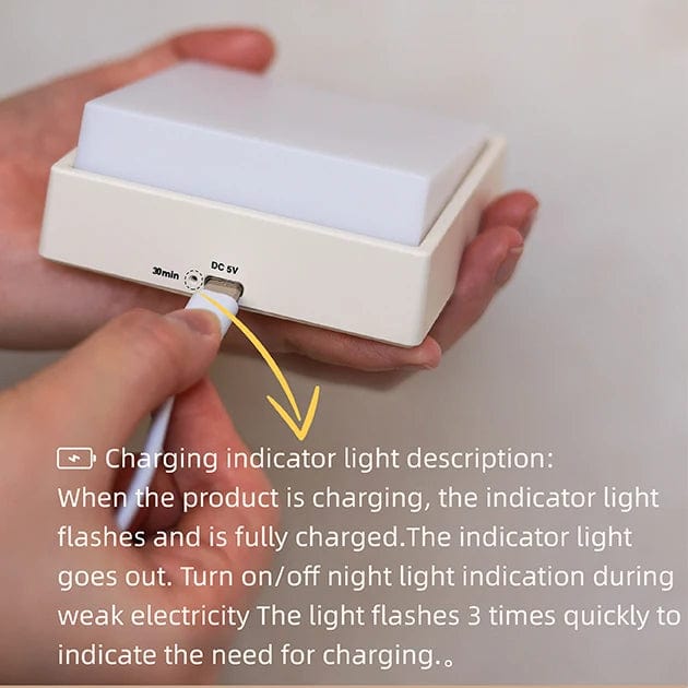 LED Sängbordslampa med magnetisk attraktion – Modern nattdukslamp för sovrum, varm vit ljusglöd, USB uppladdningsbar