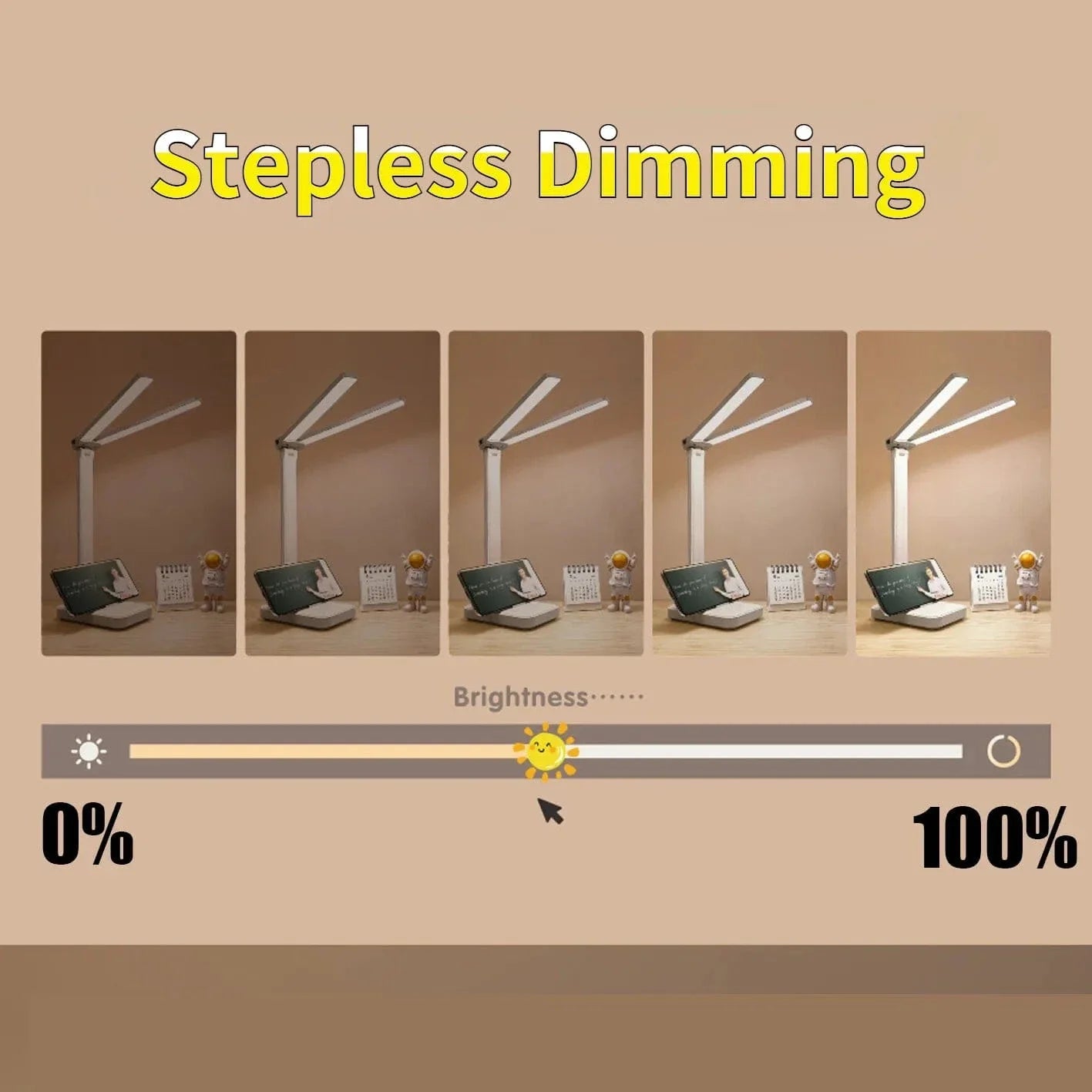 LED Skrivbordslampa - Trådlös - USB Uppladdningsbar - Dimbar - Fällbar Design - Ögonskydd - Finns i Flera Färger