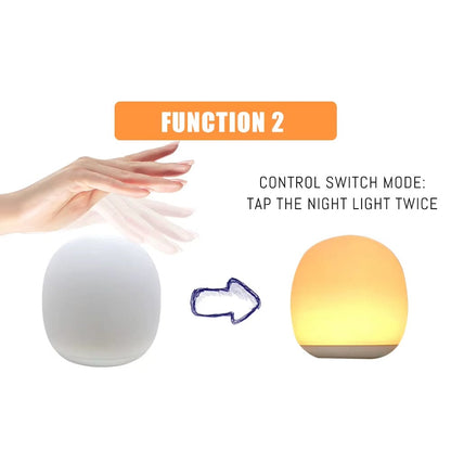 LED Ägglampa Nattlampa - USB Uppladdningsbar - Dimbara - Bärbar - Ögonskydd - 8 RGB Färger - Touchkontroll