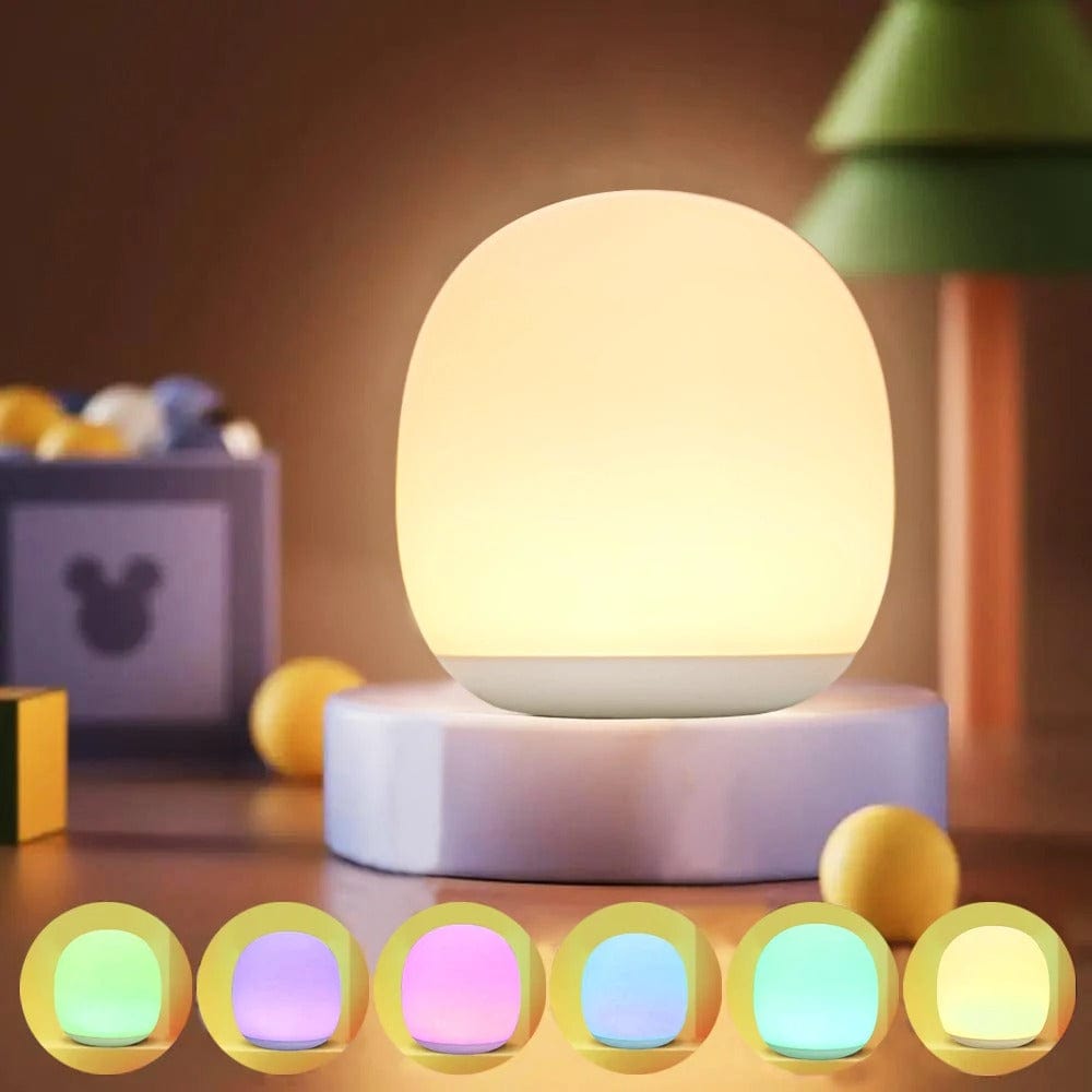LED Ägglampa Nattlampa - USB Uppladdningsbar - Dimbara - Bärbar - Ögonskydd - 8 RGB Färger - Touchkontroll