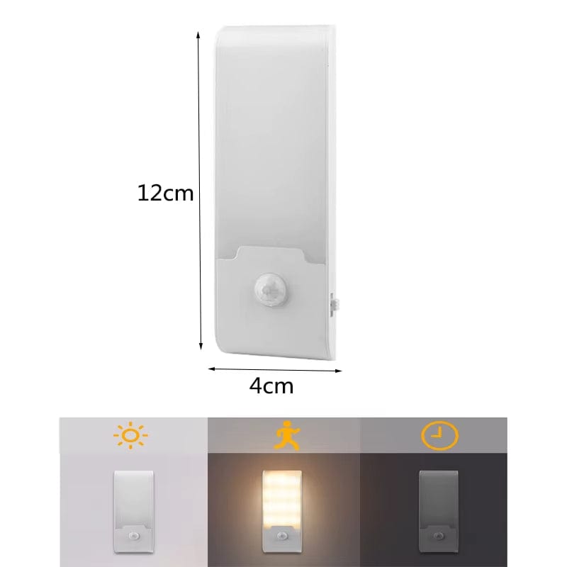 LED Rörelsesensor Nattlampa - Uppladdningsbar USB Typ-C - Kall &amp; Varm Vit