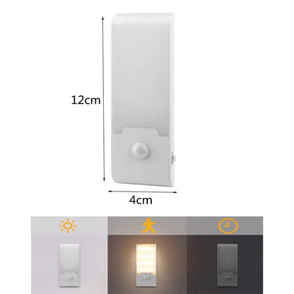 LED Rörelsesensor Nattlampa - Uppladdningsbar USB Typ-C - Kall &amp; Varm Vit