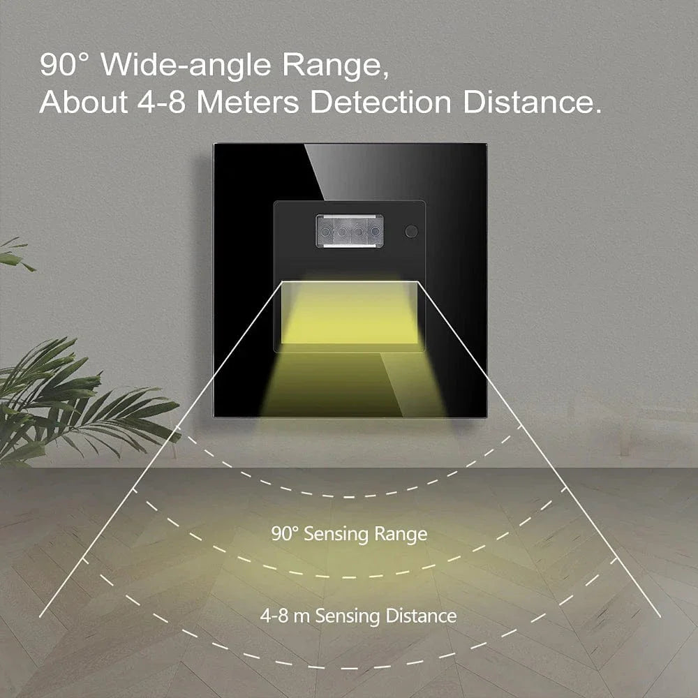LED Rörelsesensor Trappa Lampa – Inbyggd Inomhusbelysning för Trapphus och Korridor, Energibesparande PIR Sensor