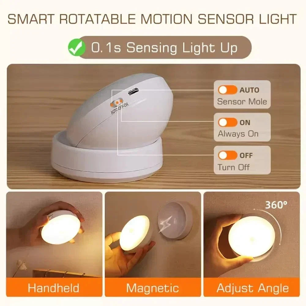LED Nattlampa - Uppladdningsbar Rörelsesensor
