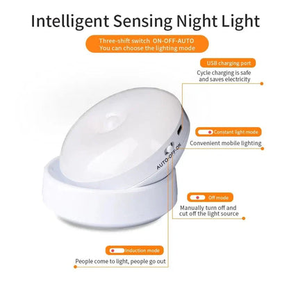 LED Nattlampa - Uppladdningsbar Rörelsesensor