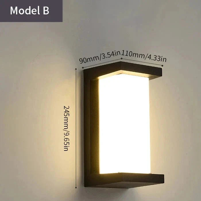 LED Utomhusvägglampa PIR Rörelsesensor