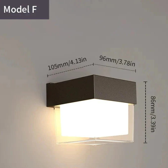 LED Utomhusvägglampa PIR Rörelsesensor