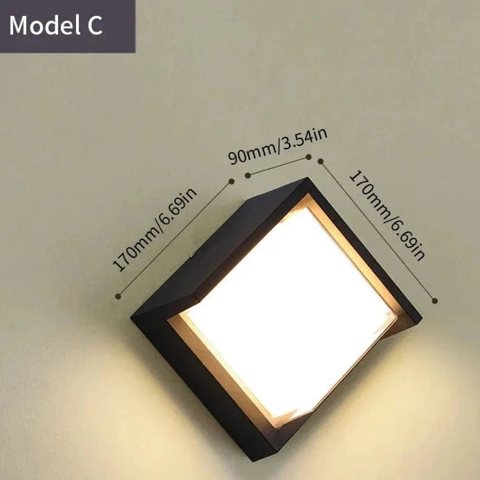 LED Utomhusvägglampa PIR Rörelsesensor