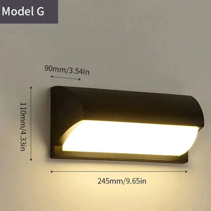 LED Utomhusvägglampa PIR Rörelsesensor
