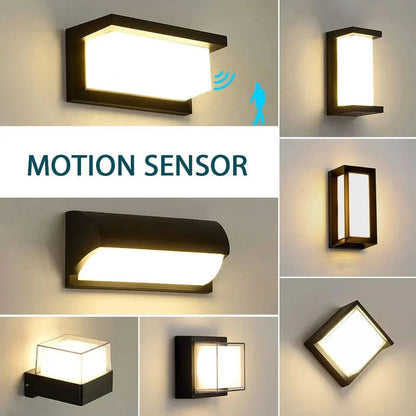 LED Utomhusvägglampa PIR Rörelsesensor