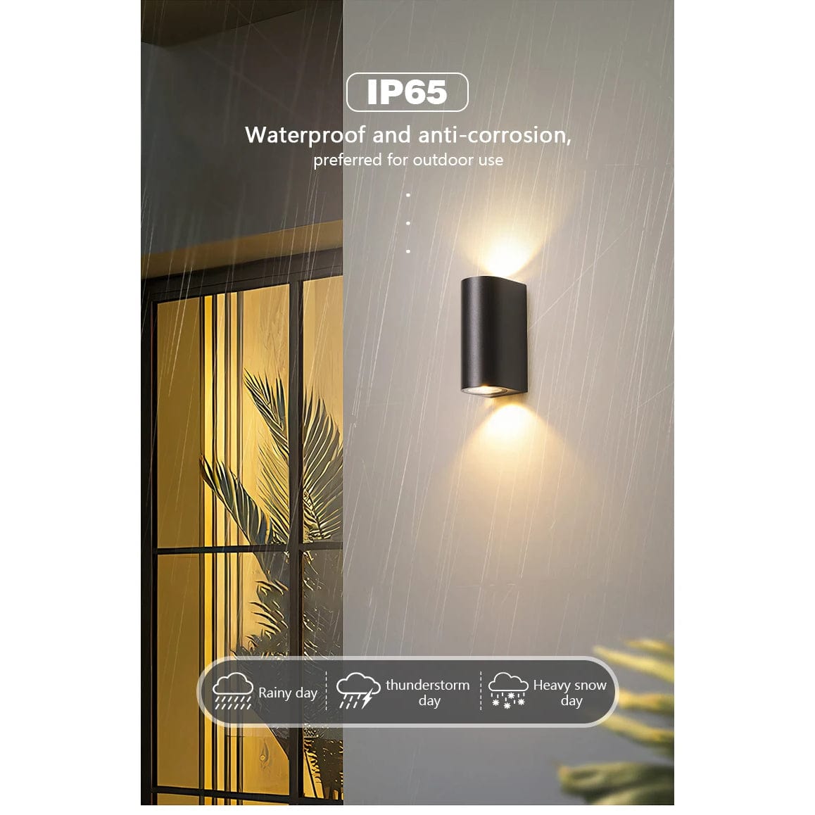 LED Utomhusvägglampa - Vattentålig Design - IP65 Klassad - Hållbart ABS Material - Modern Cylindrisk Form - 6W Effekt - Inomhus/Utebruk