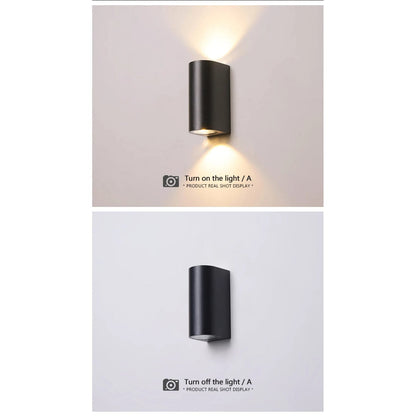 LED Utomhusvägglampa - Vattentålig Design - IP65 Klassad - Hållbart ABS Material - Modern Cylindrisk Form - 6W Effekt - Inomhus/Utebruk